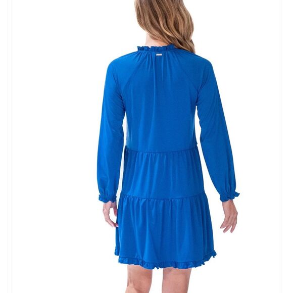 NWT Cabana Life Navy Tiered Ruffle Dress, Small - Picture 8 of 9